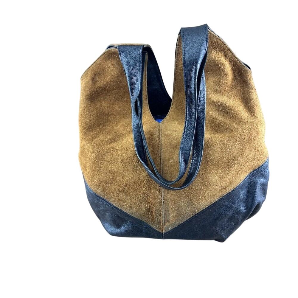 Molly G Made In Los Angeles Leather Brown Blue Hobo Bag Women’s